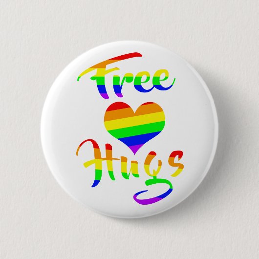 Badge Rond 5 Cm Free Hugs | LGBTQ+ Pride (Devant)