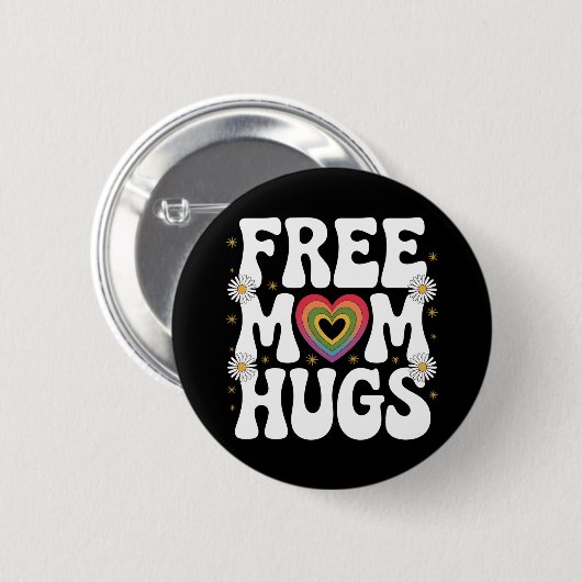 Badge Rond 5 Cm Free Mom Hug Transgender Lesbian Gay LGBT Pride (Devant & derrière)