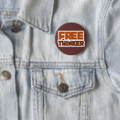 Badge Rond 5 Cm Free Thinker en utilisant la logique et la raison (En situation)