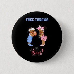 Badge Rond 5 Cm Free Throws ou Bows Basketball Baby