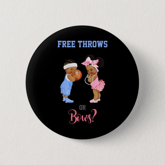 Badge Rond 5 Cm Free Throws ou Bows Basketball Baby (Devant)