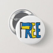 Badge Rond 5 Cm Free Ukraine (Devant & derrière)