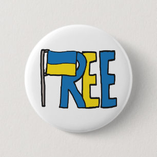 Badge Rond 5 Cm Free Ukraine