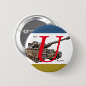 Badge Rond 5 Cm Free Ukraine (Devant & derrière)