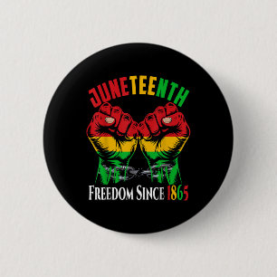 Badge Rond 5 Cm Freedom African American 1865 Breaking Chain Junet
