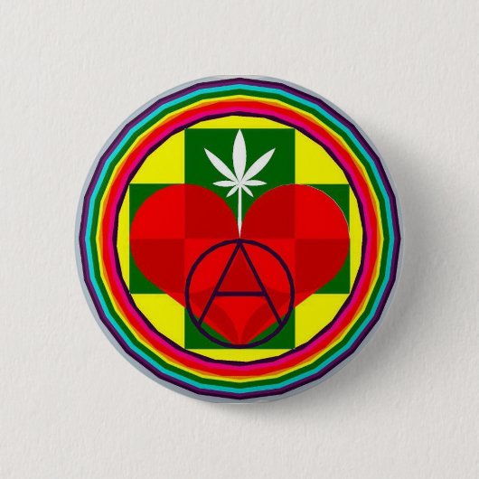 Badge Rond 5 Cm FREEDOM LOVE and JOY (Devant)