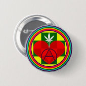 Badge Rond 5 Cm FREEDOM LOVE and JOY (Devant & derrière)