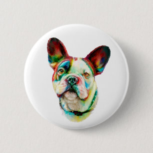 Badge Rond 5 Cm French Buldog Bright Bust
