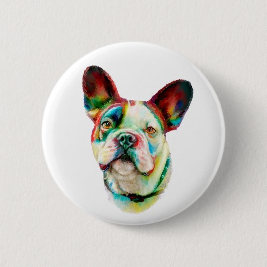 Badge Rond 5 Cm French Buldog Bright Bust (Devant)