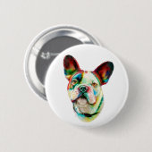 Badge Rond 5 Cm French Buldog Bright Bust (Devant & derrière)
