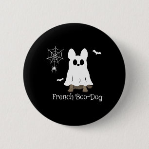 Badge Rond 5 Cm French Bulldog Halloween French Boo-dog Chien cade