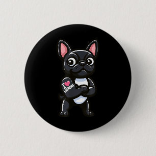 Badge Rond 5 Cm French Bulldog I Love Grand-mère Funny Chien Tatto