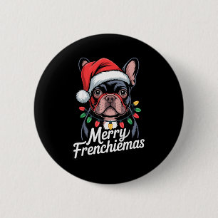 Badge Rond 5 Cm French Bulldog Joyeux Frenchiemas Chapeau de Père