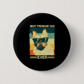 Badge Rond 5 Cm Frenchie Papa Design Hommes Père Français Bulldog  (Devant)