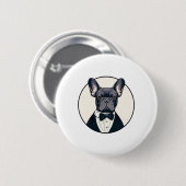 Badge Rond 5 Cm Frenchie The Gentlemen (Devant & derrière)