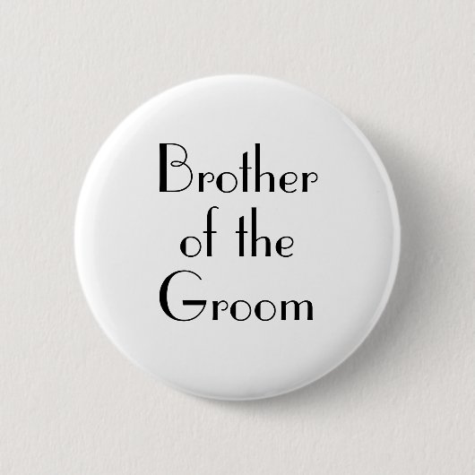 Badge Rond 5 Cm Frère Art Déco du Mariage Groom (Devant)