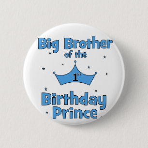 Badge Rond 5 Cm Frère du ęr prince d'anniversaire
