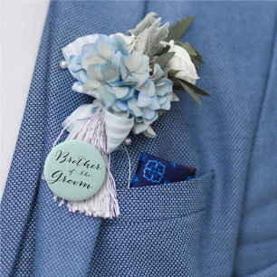 Badge Rond 5 Cm Frère du Marié Écriture Classique Mariage