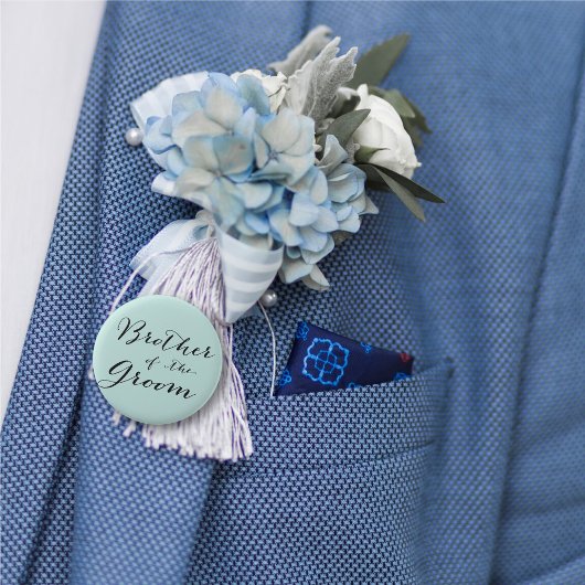 Badge Rond 5 Cm Frère du Marié Écriture Classique Mariage