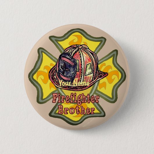 Badge Rond 5 Cm Frère pompier (Devant)
