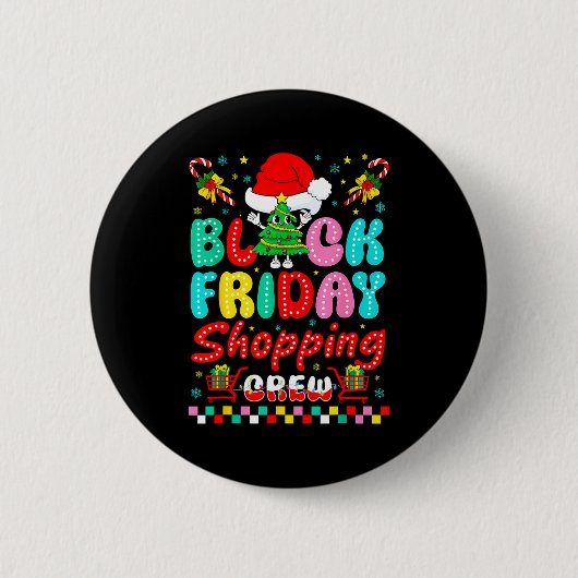 Badge Rond 5 Cm Friday Shopng Crew Christmas Lights Black Shopng F (Devant)