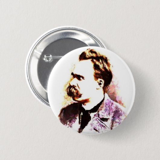 Badge Rond 5 Cm Friedrich Nietzsche (Devant & derrière)