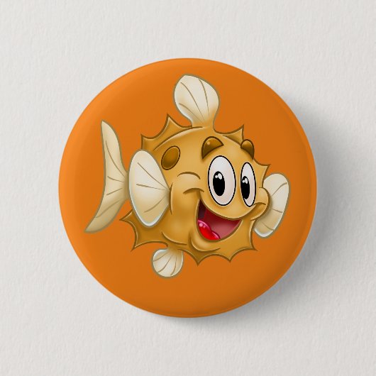 Badge Rond 5 Cm FriendFish bouton de dessin animé Puff (Devant)