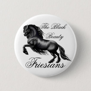 Badge Rond 5 Cm Friesians, lettre noire