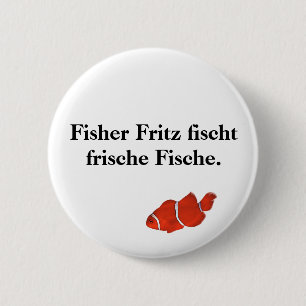 Badge Rond 5 Cm Frische Fische. de fischt de Fisher Fritz