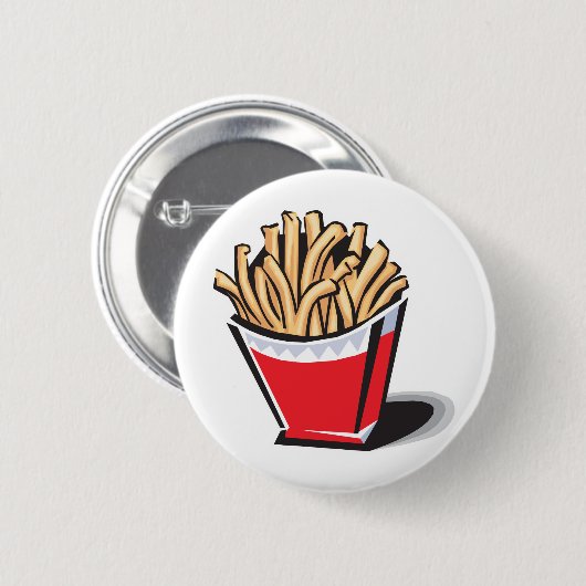 Badge Rond 5 Cm frites rétro design (Devant & derrière)
