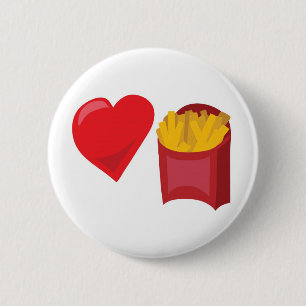 Badge Rond 5 Cm Fritures d'amour !  Personnalisable :
