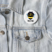 Badge Rond 5 Cm Frizz-Bee Funny Afro Bee Pun (En situation)