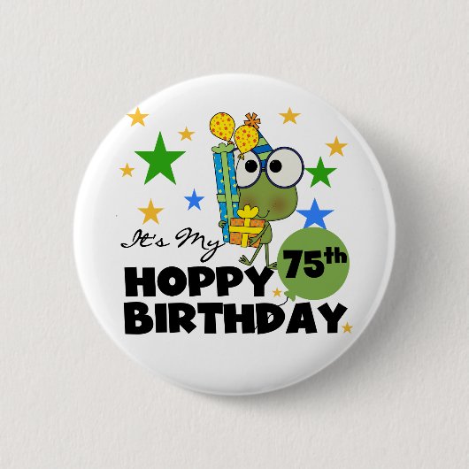 Badge Rond 5 Cm Froggie Hoppy 75e anniversaire (Devant)
