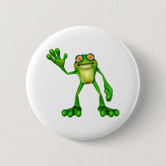 Badge Rond 5 Cm Froggie la chouette grenouille à caricatures (Devant)