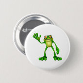 Badge Rond 5 Cm Froggie la chouette grenouille à caricatures (Devant & derrière)