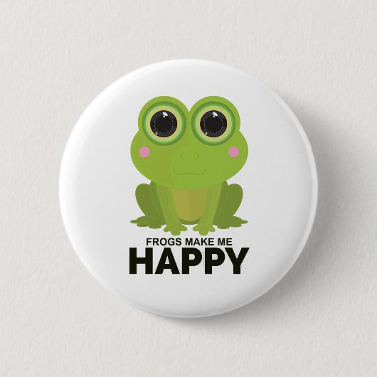 Badge Rond 5 Cm Frogs Make Me Happy (Devant)