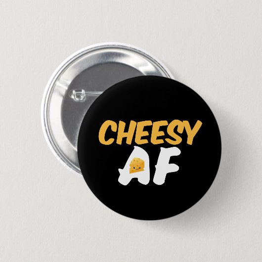 Badge Rond 5 Cm Fromage AF Amusant et fromage mignon (Devant & derrière)