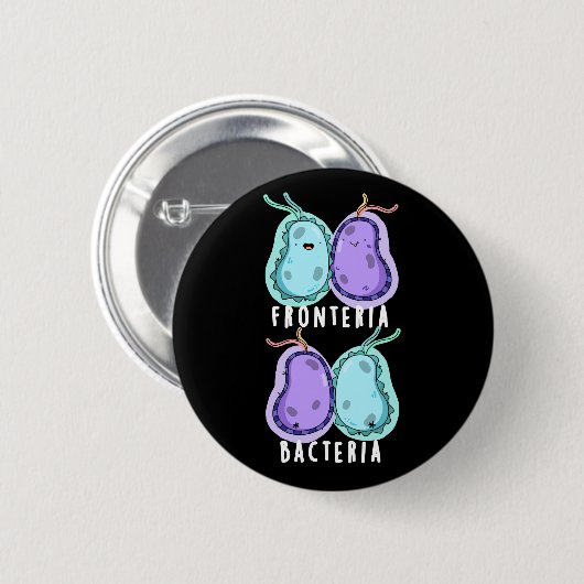 Badge Rond 5 Cm Fronteria Bactéries Drôle Biologie Pun Dark BG (Devant & derrière)