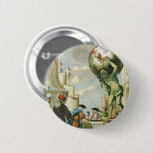 Badge Rond 5 Cm Frontispice d'atlas d'époque baroque Globe terrest (Devant & derrière)