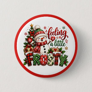 Badge Rond 5 Cm Frosty le bonhomme de neige