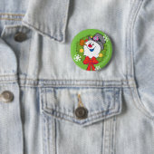Badge Rond 5 Cm Frosty the Snowman™ | Crème Frosty Holiday (En situation)