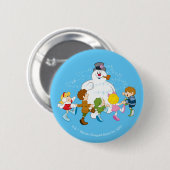 Badge Rond 5 Cm Frosty the Snowman™ | Frosty & Enfants Jouer (Devant & derrière)