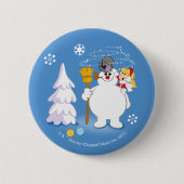 Badge Rond 5 Cm Frosty the Snowman™ | Frosty & Karen Winter Fun (Devant)