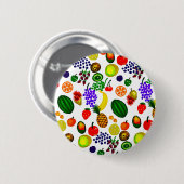 Badge Rond 5 Cm Fruit à main Motif Medley (Devant & derrière)