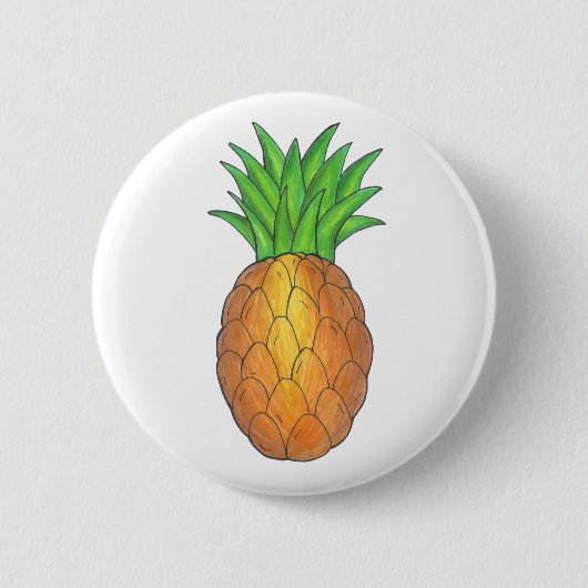 Badge Rond 5 Cm Fruit d'ananas de l'île tropicale Hawaii Hawaii (Devant)