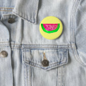 Badge Rond 5 Cm Fruit de pastèque rose juteux (En situation)