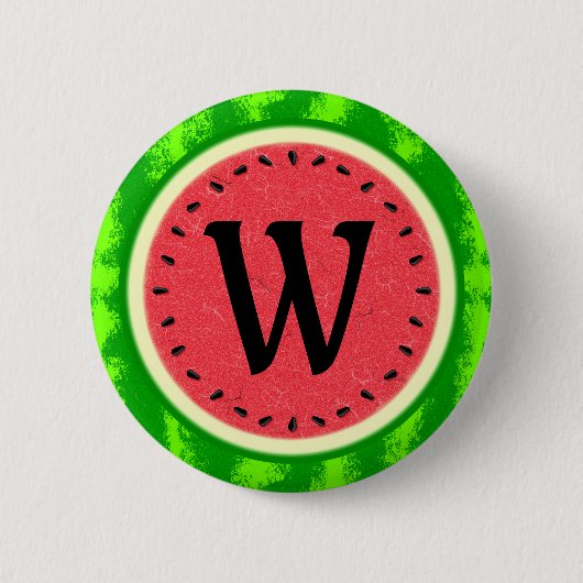 Badge Rond 5 Cm Fruit d'été de tranche de pastèque avec le (Devant)