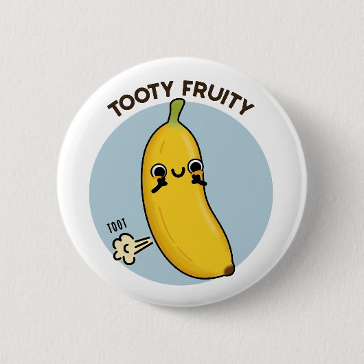 Badge Rond 5 Cm Fruité Tooty Funky Banana Fruit Pun (Devant)