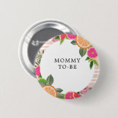 Badge Rond 5 Cm Fruits botaniques d'agrumes d'été légers (Devant & derrière)