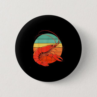 Badge Rond 5 Cm Fruits de mer cajun écrevisses vintage